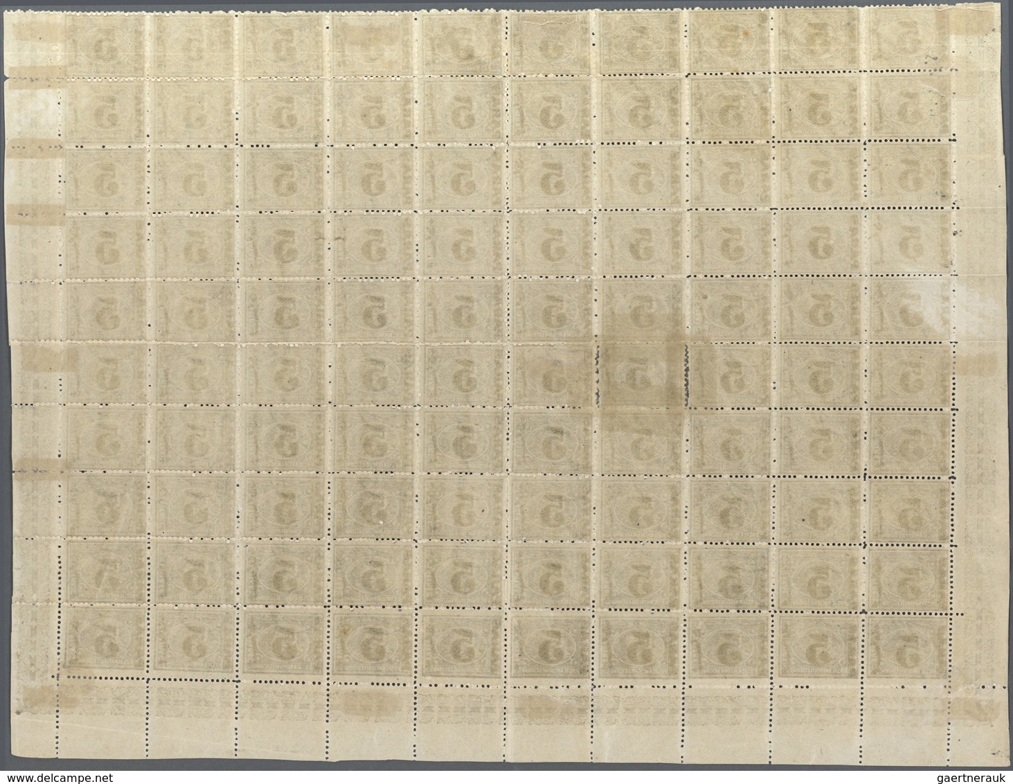 **/* Ägypten: 1879, 5 Paras On 2 1/2 Pia. Dull Violet, Half Sheet Of 100 Stamps With Margins, Stamp At Po - 1915-1921 Protectorat Britannique