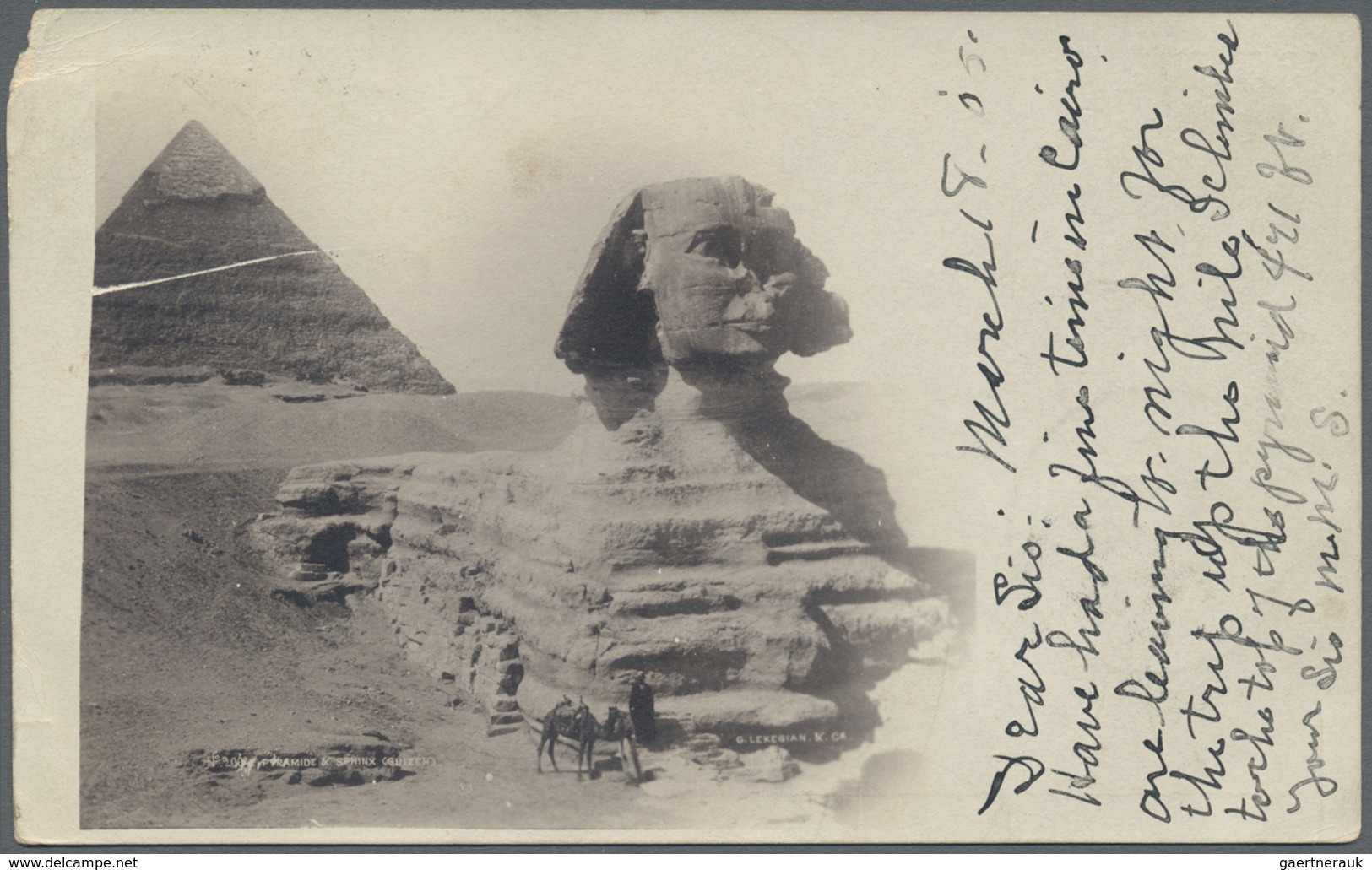 Br Ägypten: 1900-1914: Group of five picture postcards sent to the U.S.A., with lovely scenes and views
