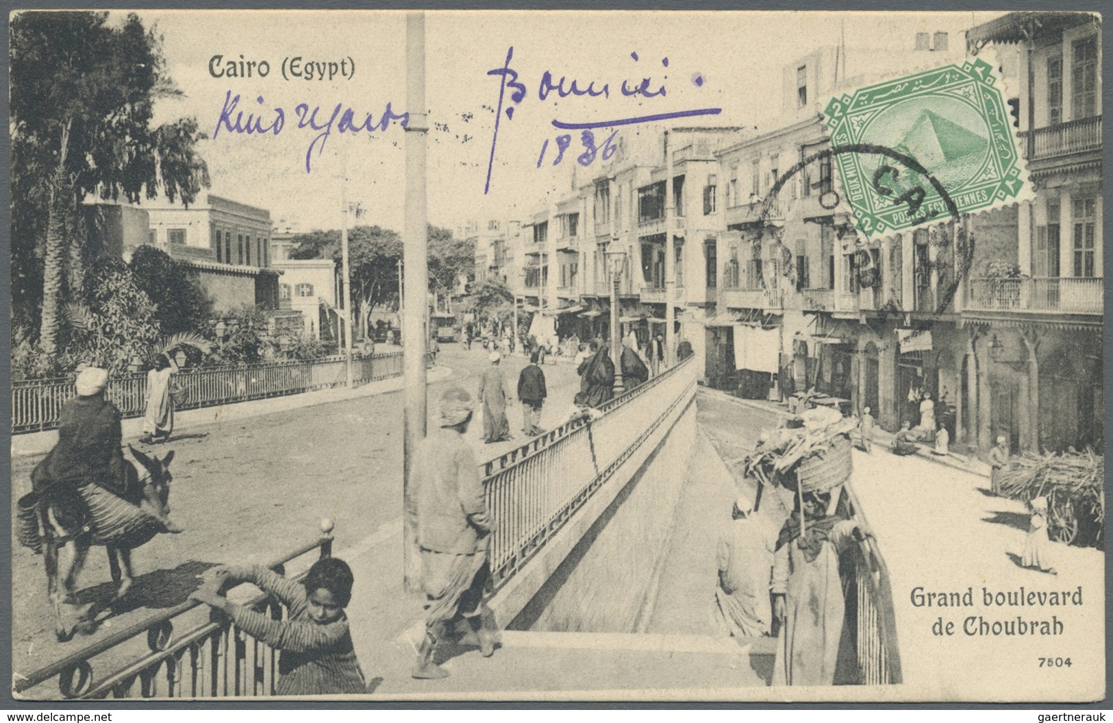 Br Ägypten: 1900-1914: Group of five picture postcards sent to the U.S.A., with lovely scenes and views