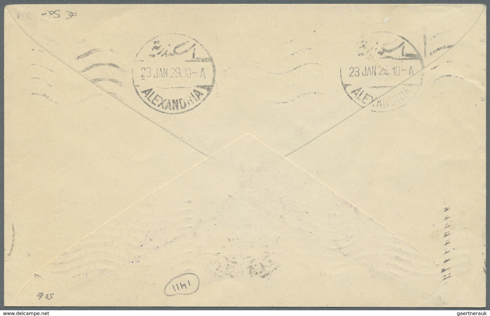 Br Ägypten: 1929 SHIP MAIL By S/S "RODA": Cover From Piraeus, Greece To Alexandria Bearing Five King Fo - 1915-1921 Brits Protectoraat