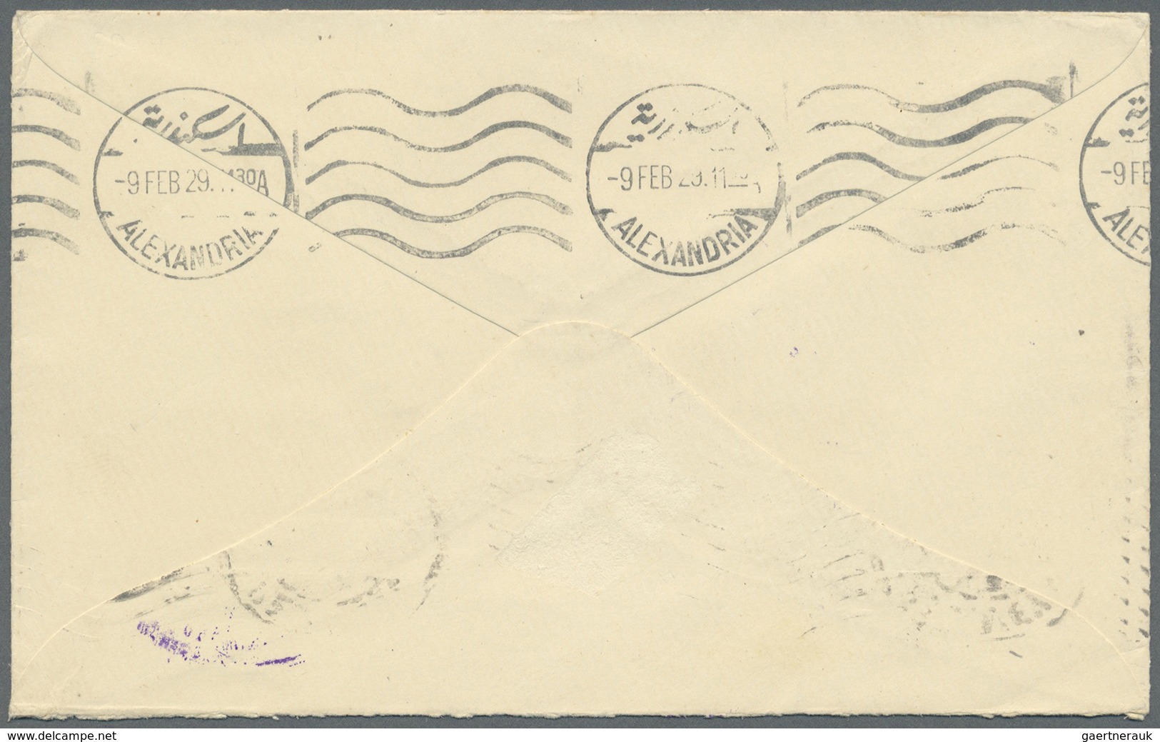 Br Ägypten: 1929 SHIP MAIL By S/S "RODA": Cover From Piraeus, Greece To Alexandria Bearing Five King Fo - 1915-1921 Brits Protectoraat