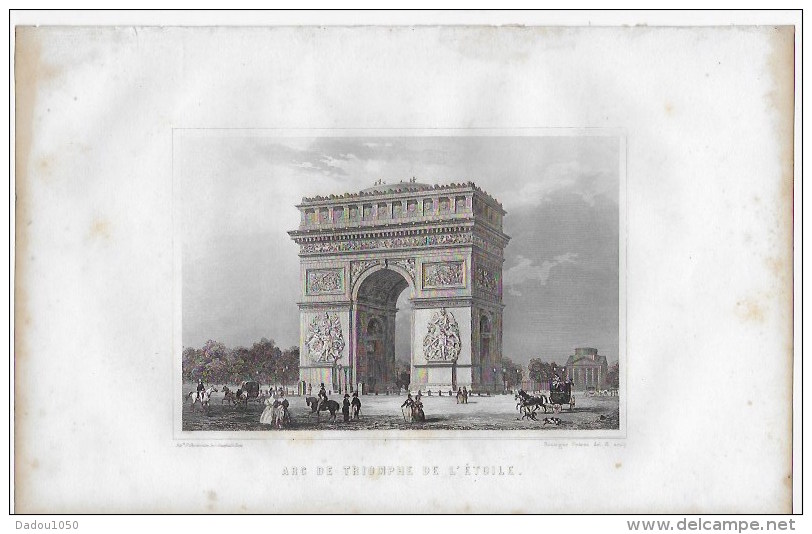 Lithographie ,Paris ,arc De Triomphe De L'étoile - Lithographies