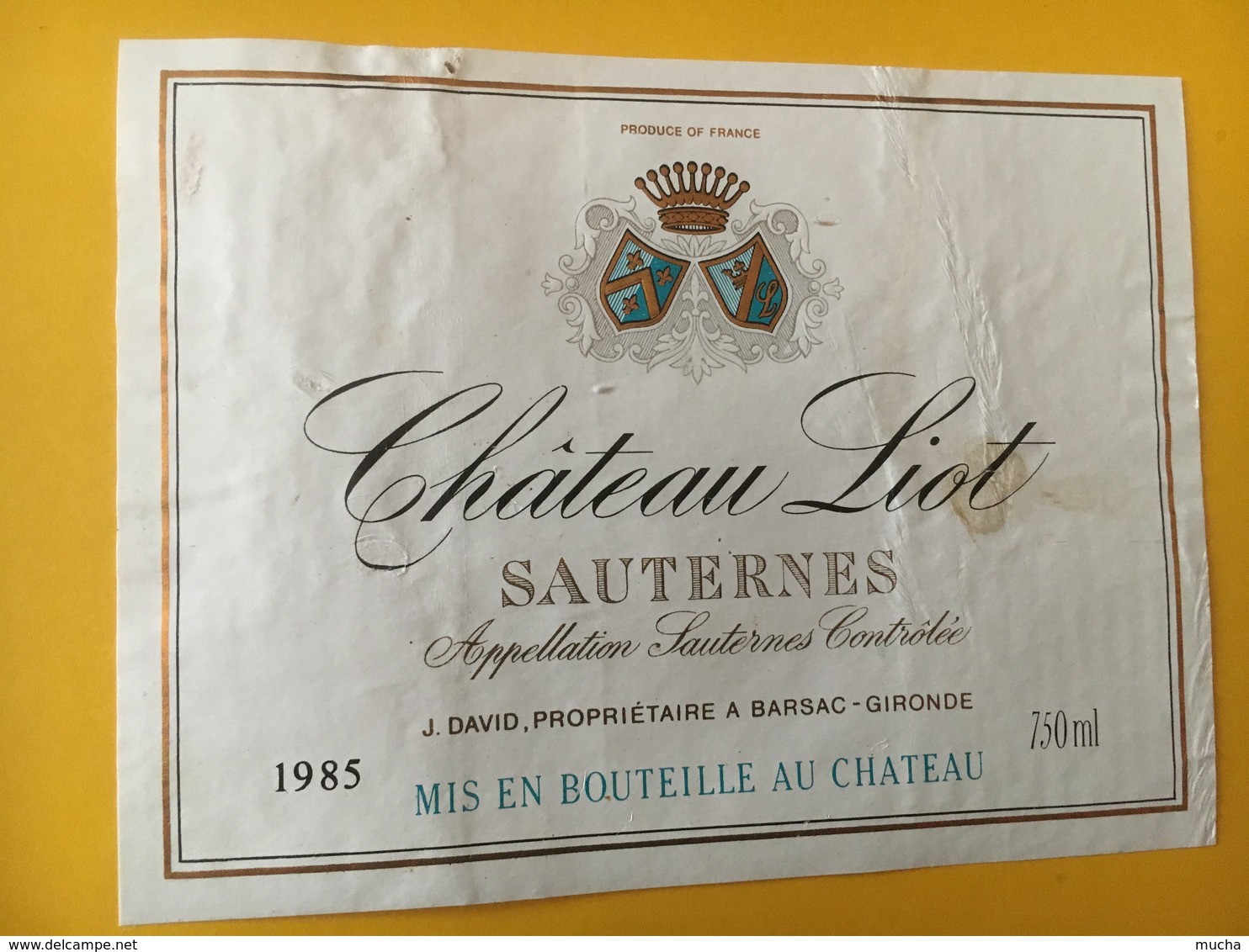 6797 - Château Liot 1985 Sauternes - Bordeaux