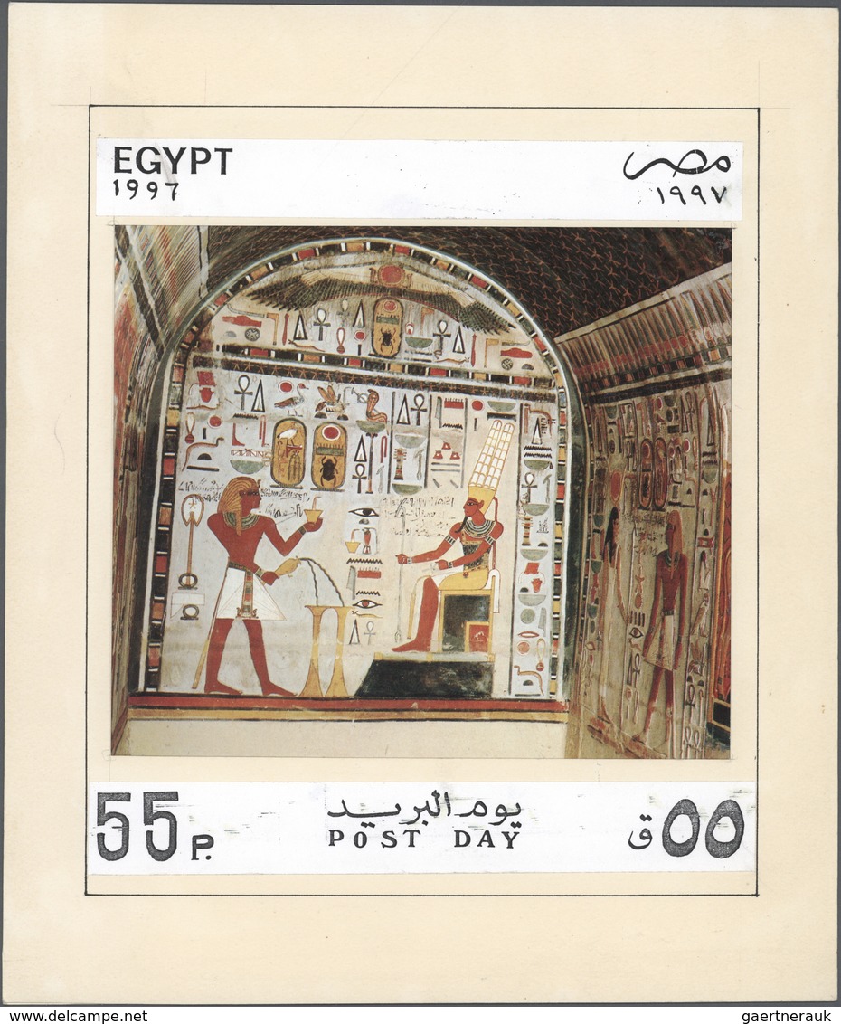 Ägypten: 1997. Artist's Drawing For The Souvenir Sheet Of The Issue POST DAY Showing A Non Adopted D - 1915-1921 Brits Protectoraat