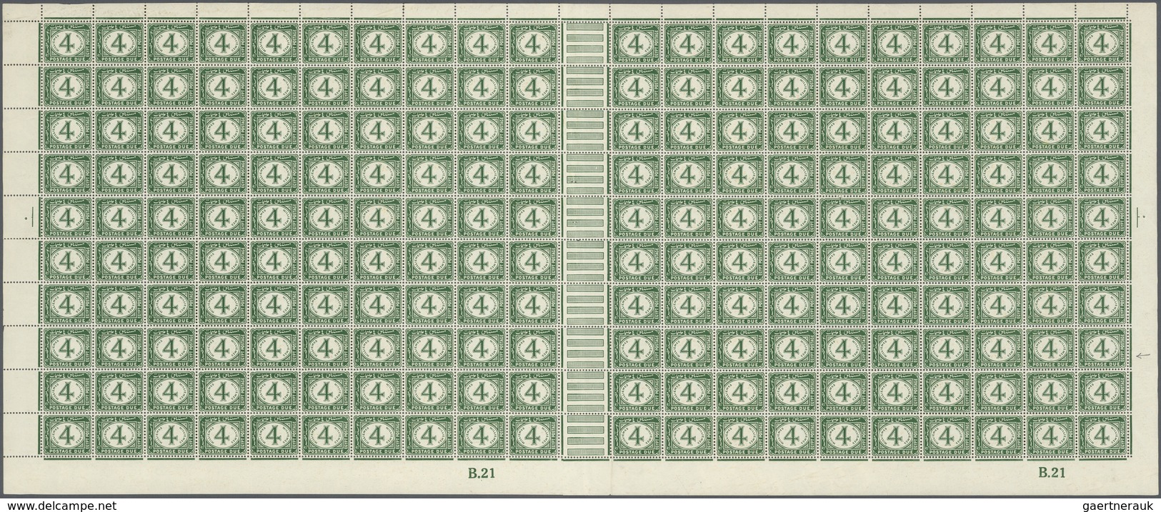 ** Ägypten - Portomarken: 1889-1921, Seven Sheets Of Postage Due Stamps Including Very Scarce 1889 2 Pi - Autres & Non Classés