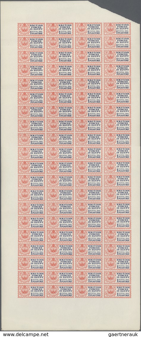 ** Ägypten - Militärpostmarken: 1932, 1pi. Deep Blue/red "POSTAL SEAL", Imperforate Proof On Gummed Pap - Autres & Non Classés