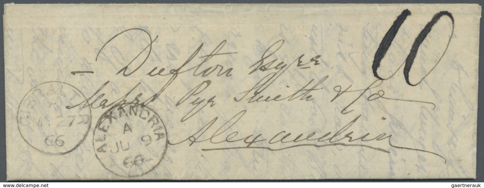 Br Ägypten - Besonderheiten: 1866. Stampless Envelope Written From The ''S.S. Atlantic" Dated '25th May - Andere & Zonder Classificatie