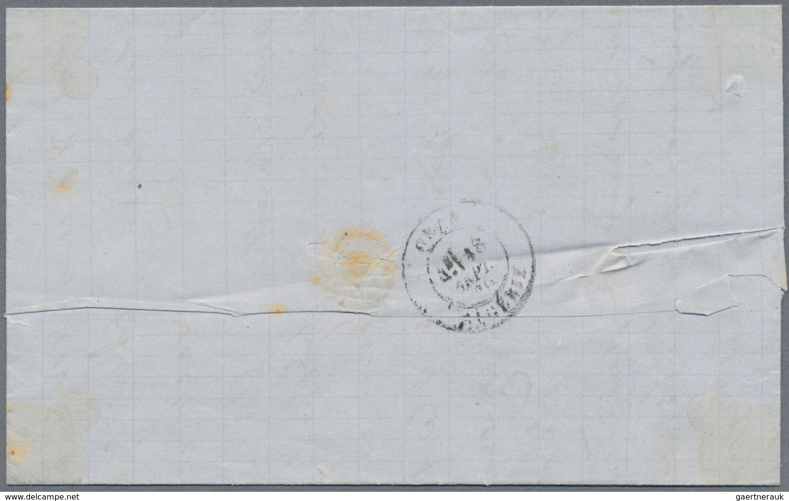 Br Algerien: 1868, 20 C. Napoléon Type II On Cover With GC "5051" And Date Cancellation "OUED-RION" Sen - Autres & Non Classés