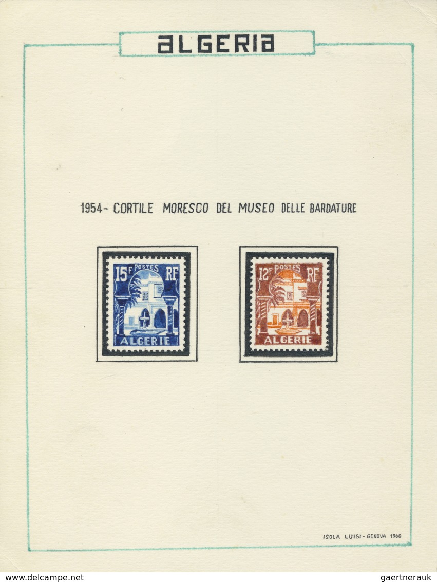 Algerien: 1954, Museum Of Bardo 12f. And 15f. ESSAYS Together On Presentation Card From 'Isola Luigi - Autres & Non Classés