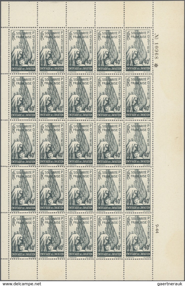 ** Algerien - Nationales Befreiungskomitee Algier: 1944, Charity, Two Issues As Sheet Of 25 Stamps With - Andere & Zonder Classificatie