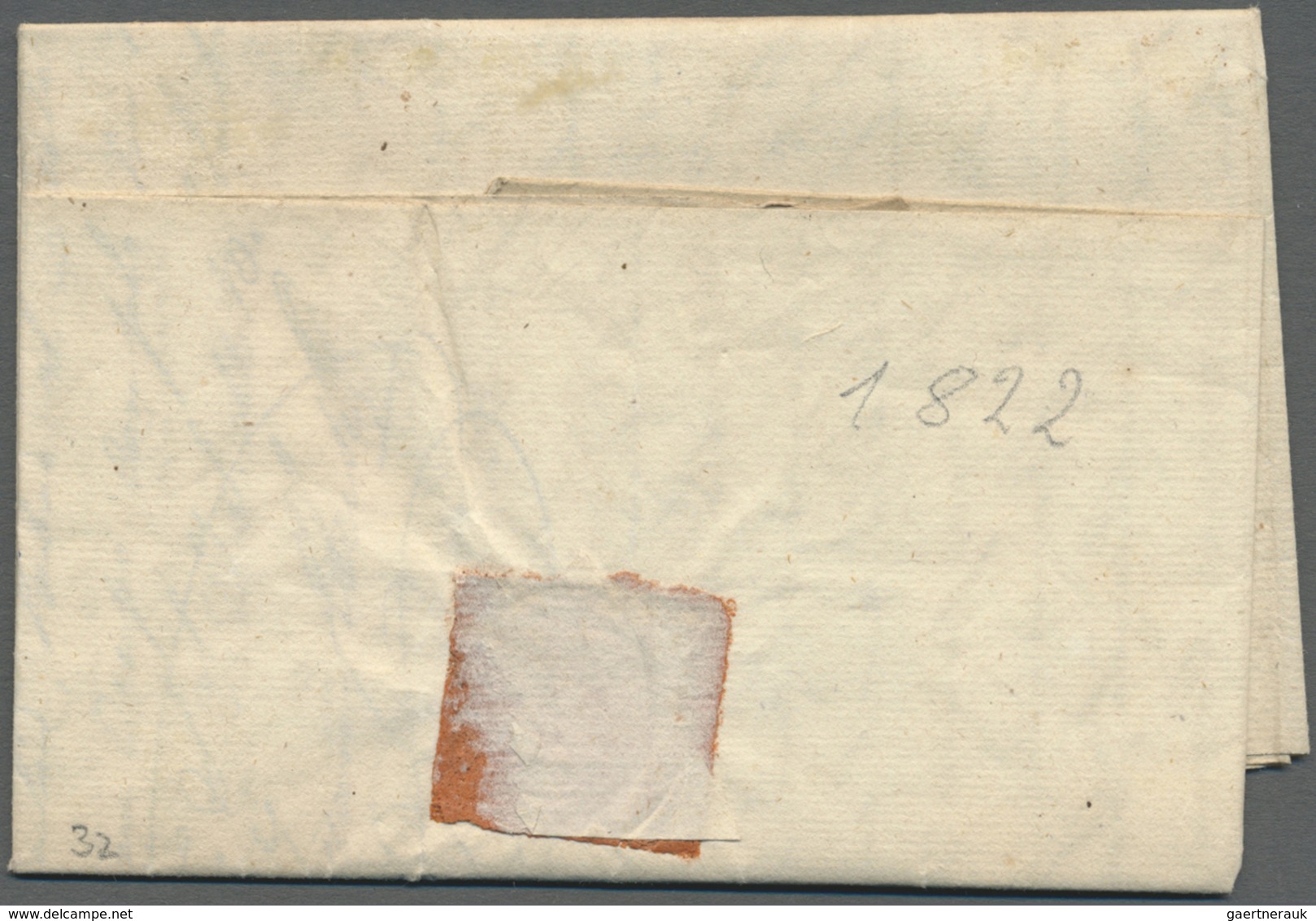 Br Argentinien - Vorphilatelie: 1822, Pre-philatelic Folded Entire With Red Single-line 'CORDOBA' Hs. A - Préphilatélie