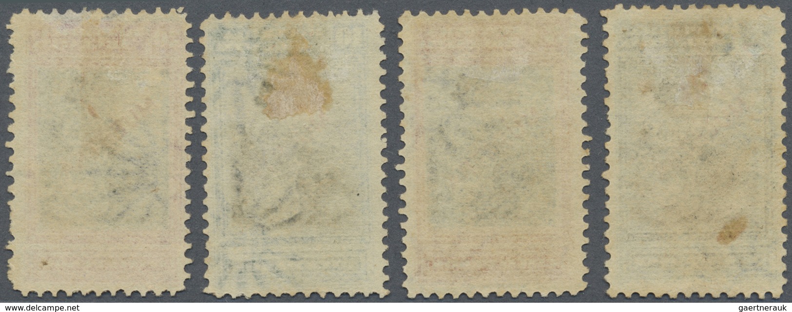 (*) Argentinien: 1899, Allegorie Four High Values 1p. To 20p. With Red Diagonal Opt. MUESTRA, Unused Wit - Autres & Non Classés