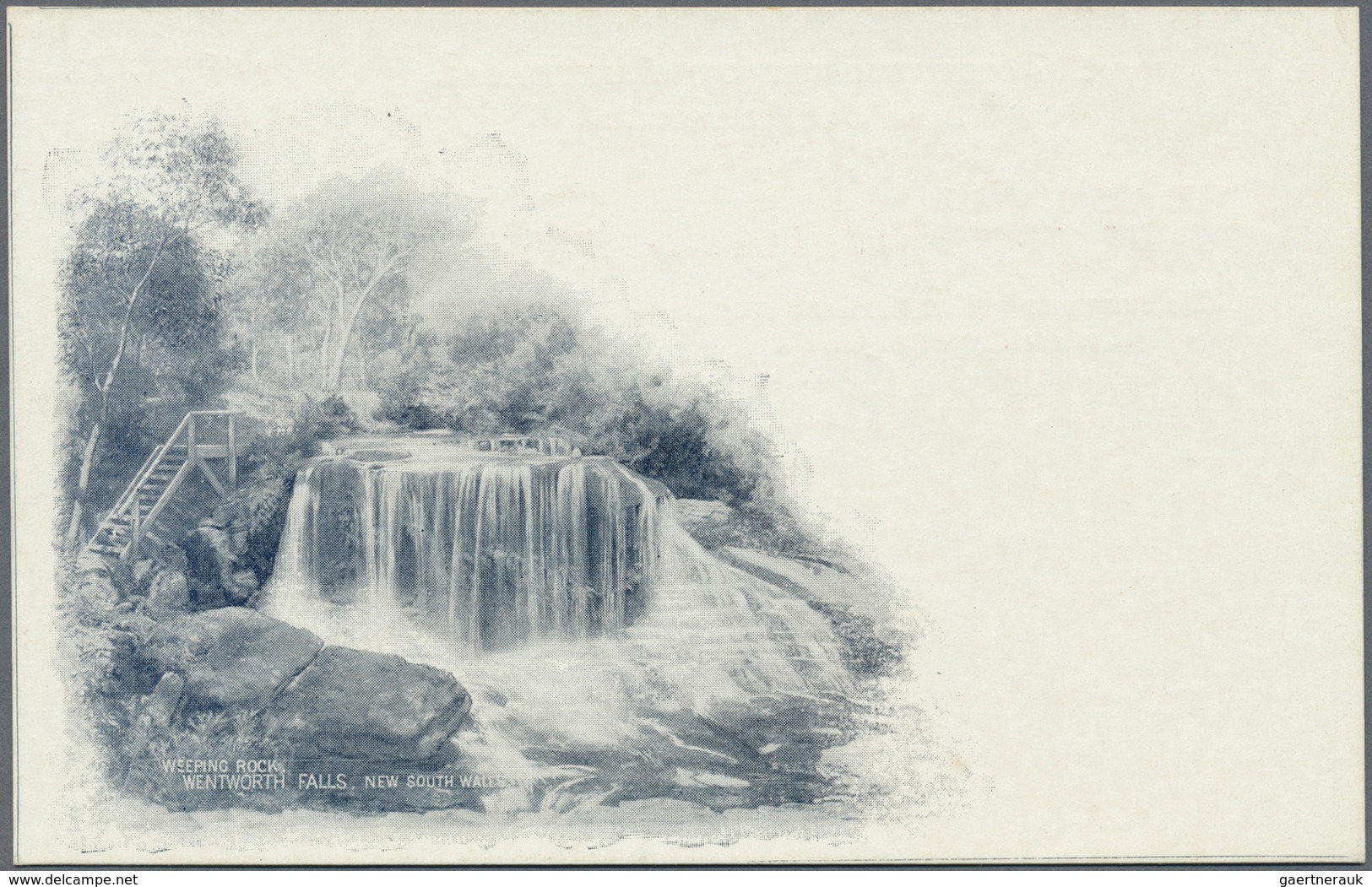 GA Neusüdwales: 1907, Pictorial Stat. Postcard 1d. Arms With Divided Address Side And Waterfall View 'W - Lettres & Documents