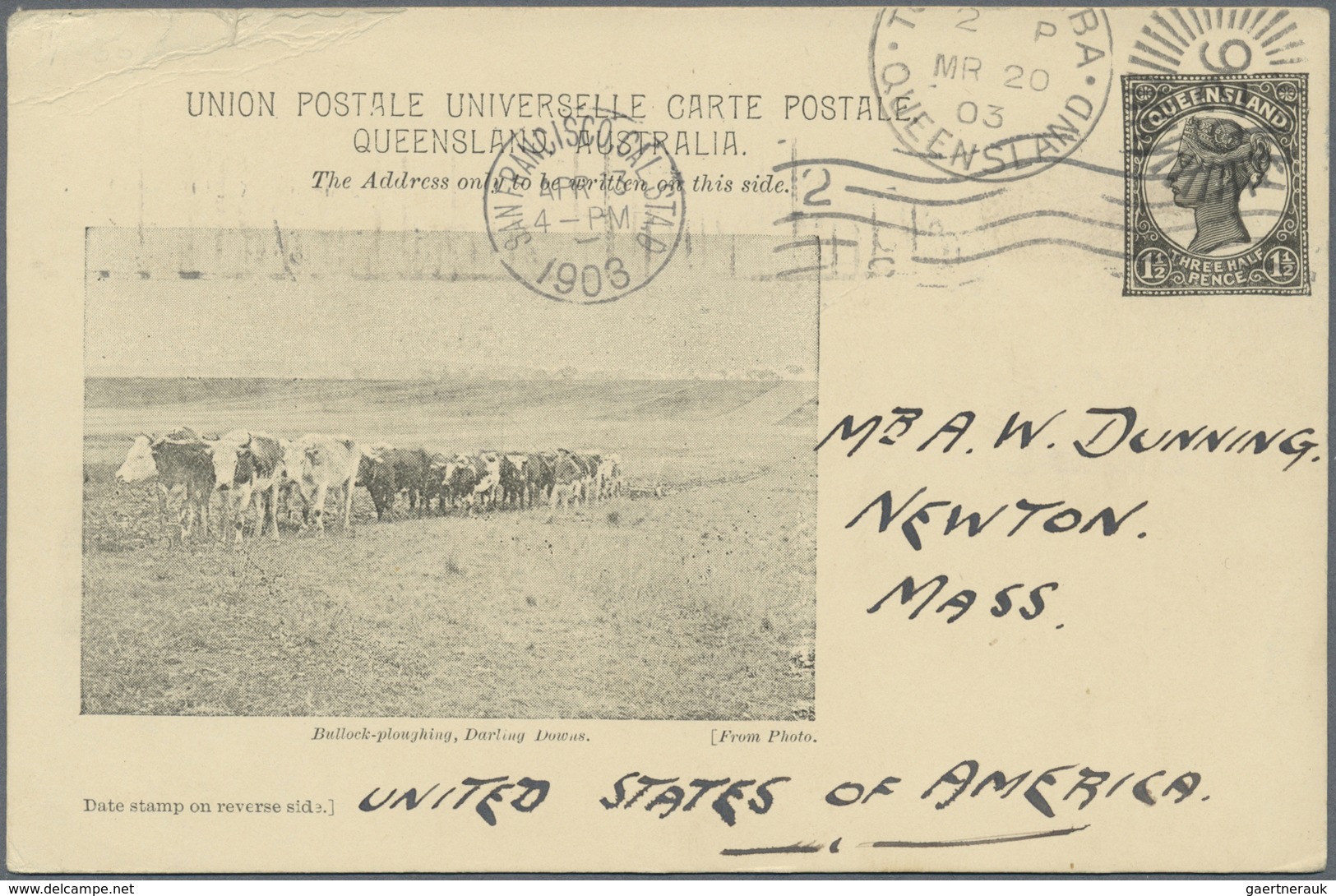 GA Queensland - Ganzsachen: 1899/1903, Two Different Pictorial Stat. Postcards QV 1½d. Black With Views - Lettres & Documents