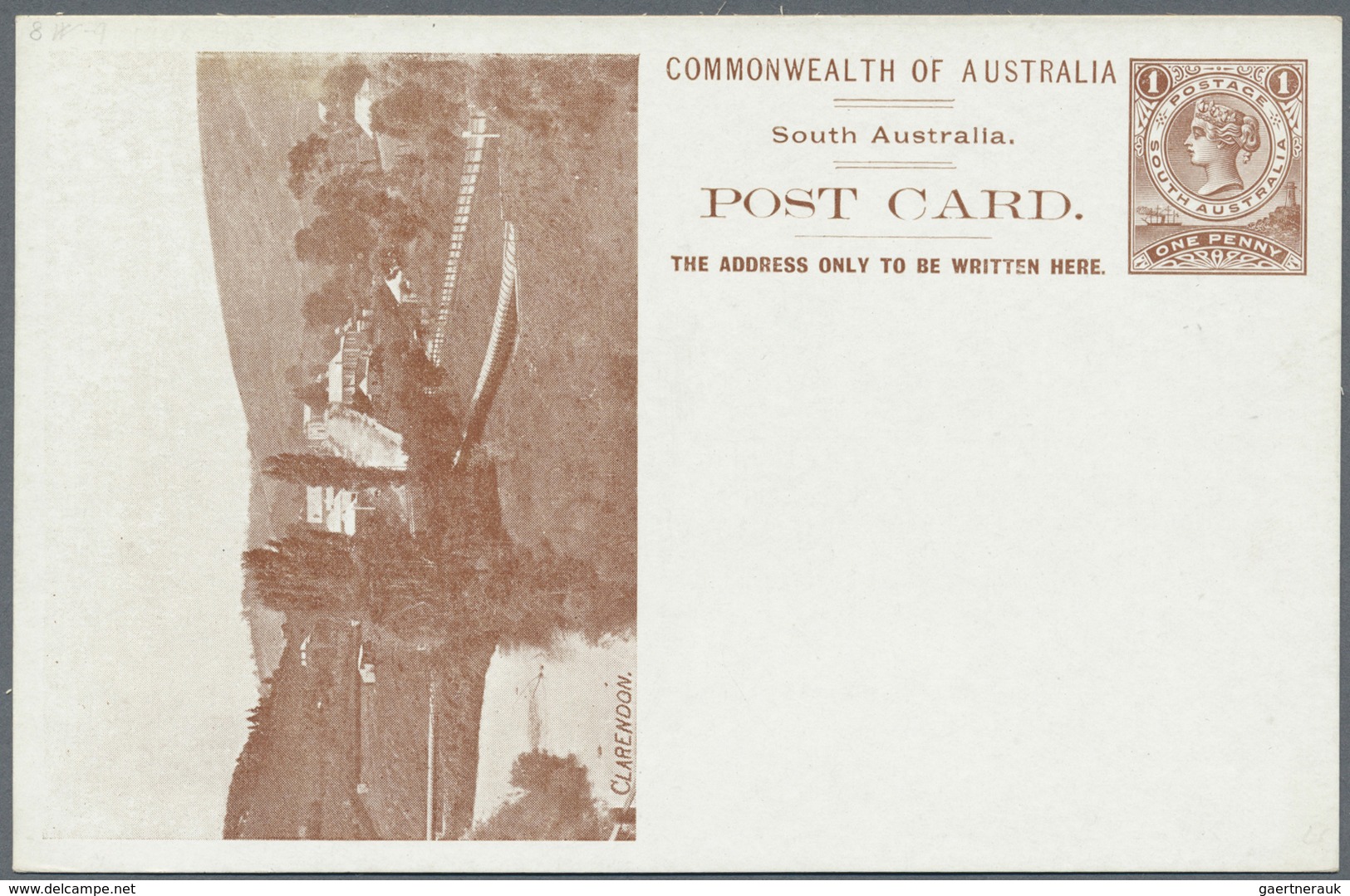 GA Südaustralien: 1908, Two Pictorial Stat. Postcards QV 1d. (Melb. Ptg.) With Views 'CLARENDON' In Bro - Brieven En Documenten