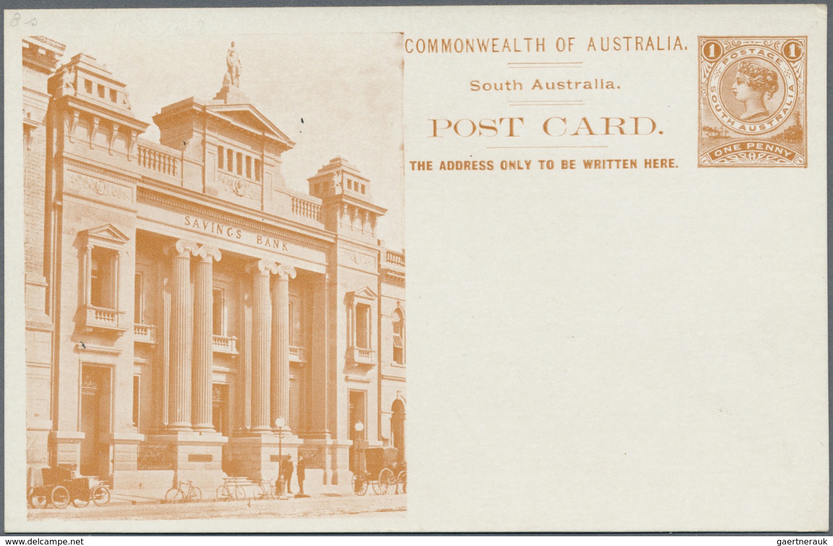 GA Südaustralien: 1908, four pictorial stat. postcards QV 1d. (Adel. ptg.) with views 'HINDLEY STREET'