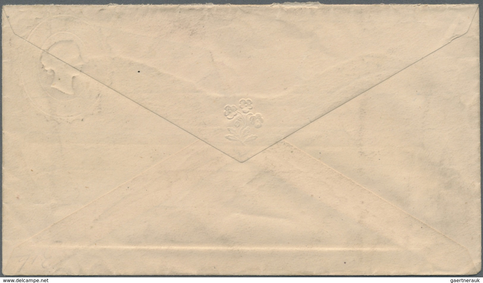 GA Tasmanien: 1892 (23.4.), QV 1d. Scarlet Surch. 'Halfpenny' On QV Embossed Oval ½d. Stat. Envelope En - Lettres & Documents