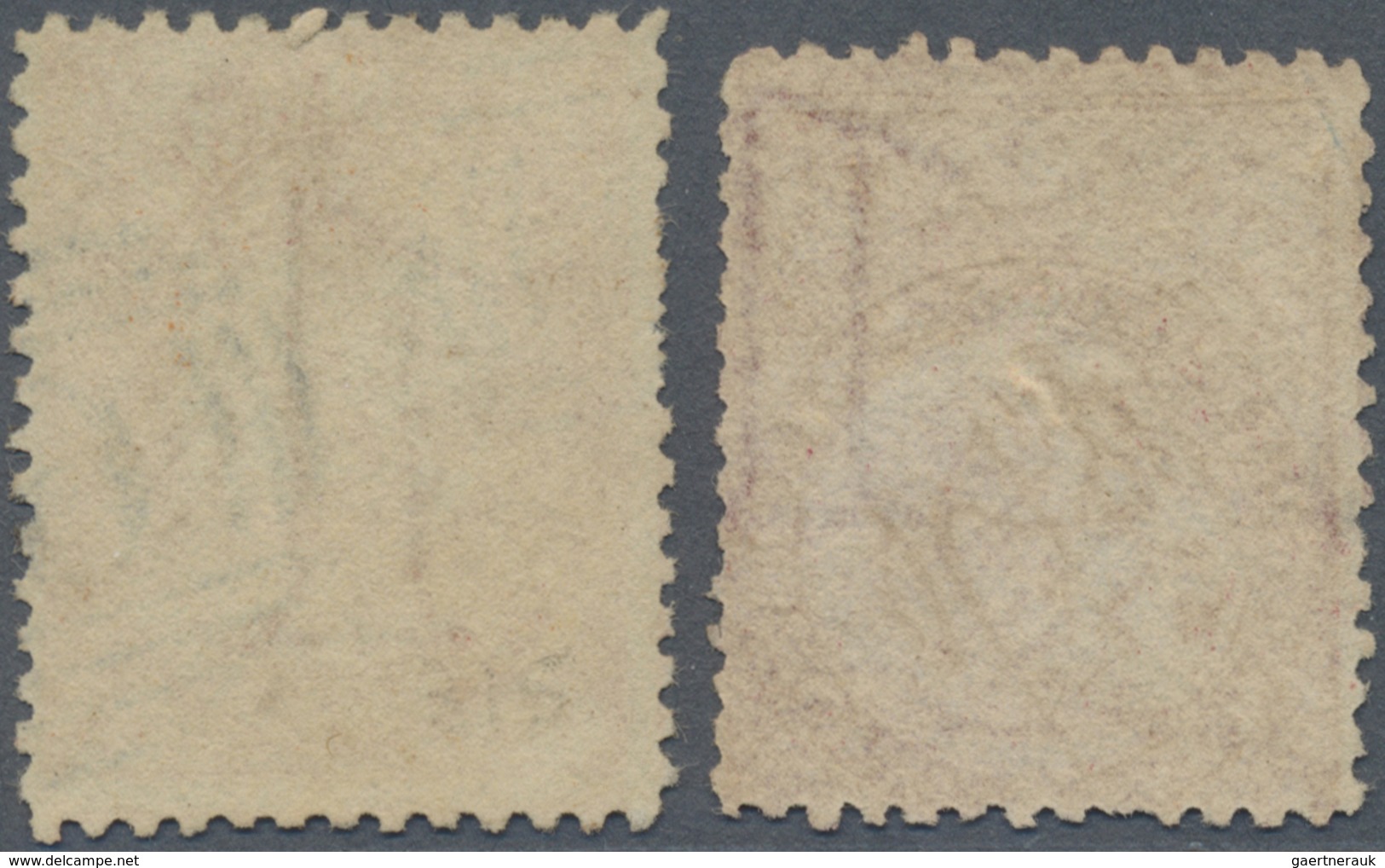 O Tasmanien - Stempelmarken: 1863-80 Fiscals 2s6d. Carmine With Removed Pen-cancellation And 10s. Oran - Lettres & Documents