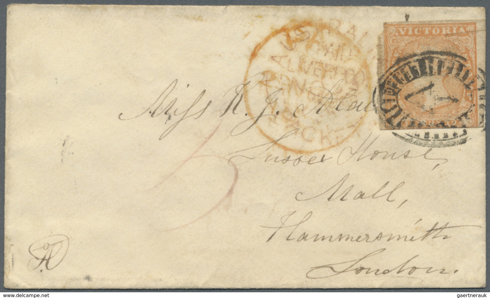 Br/Brfst Victoria: 1855/1856, One Folded Entire, Two Small Covers And One Cover Front Each Bearing Woodblocks - Lettres & Documents