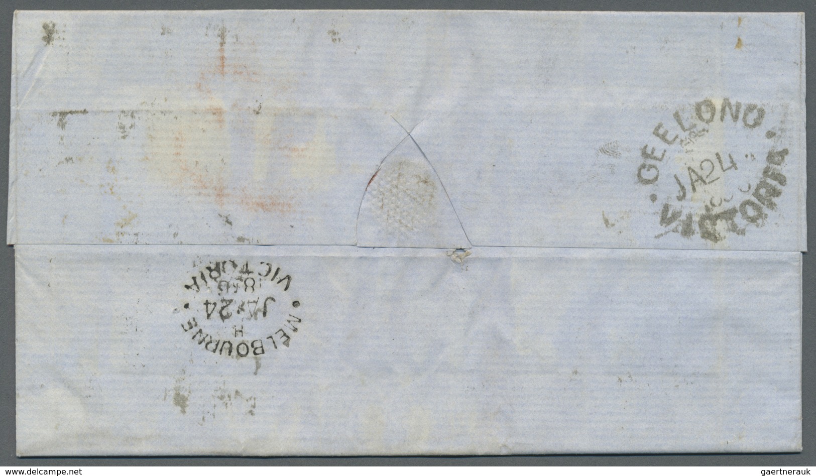 Br Victoria: 1856, One Folded Entire And One Mourning Cover Each Bearing Horizontal Pairs Woodblocks 6d - Brieven En Documenten