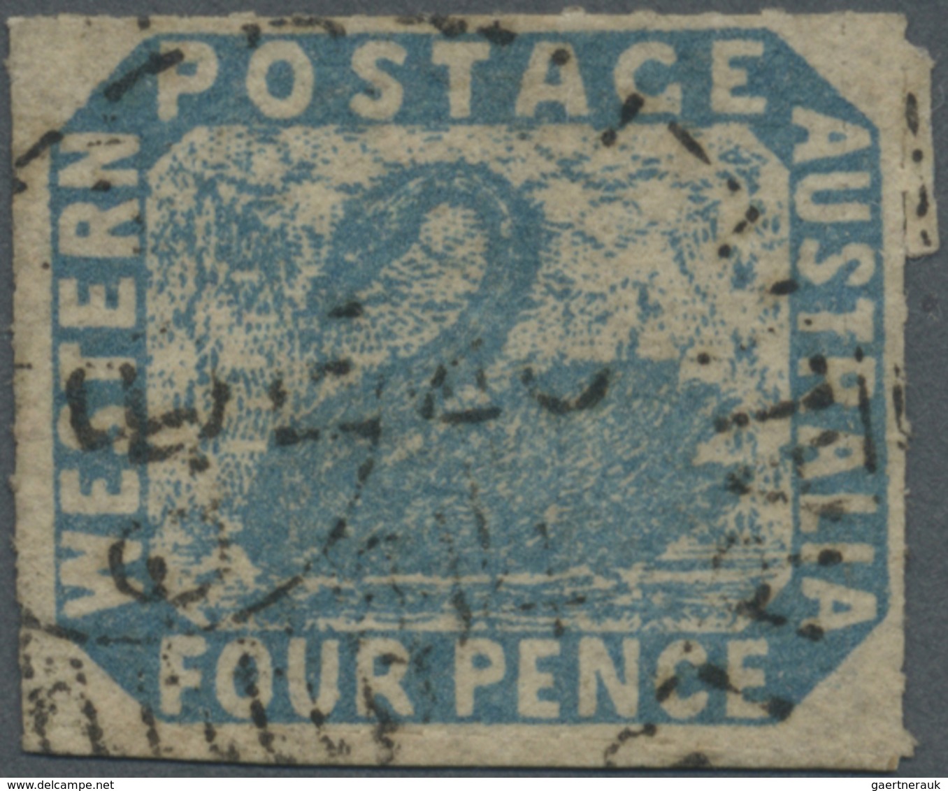 O Westaustralien: 1854/55, 4d Pale Blue, Rouletted, Good To Large Margins With Roulettes Complete On A - Lettres & Documents