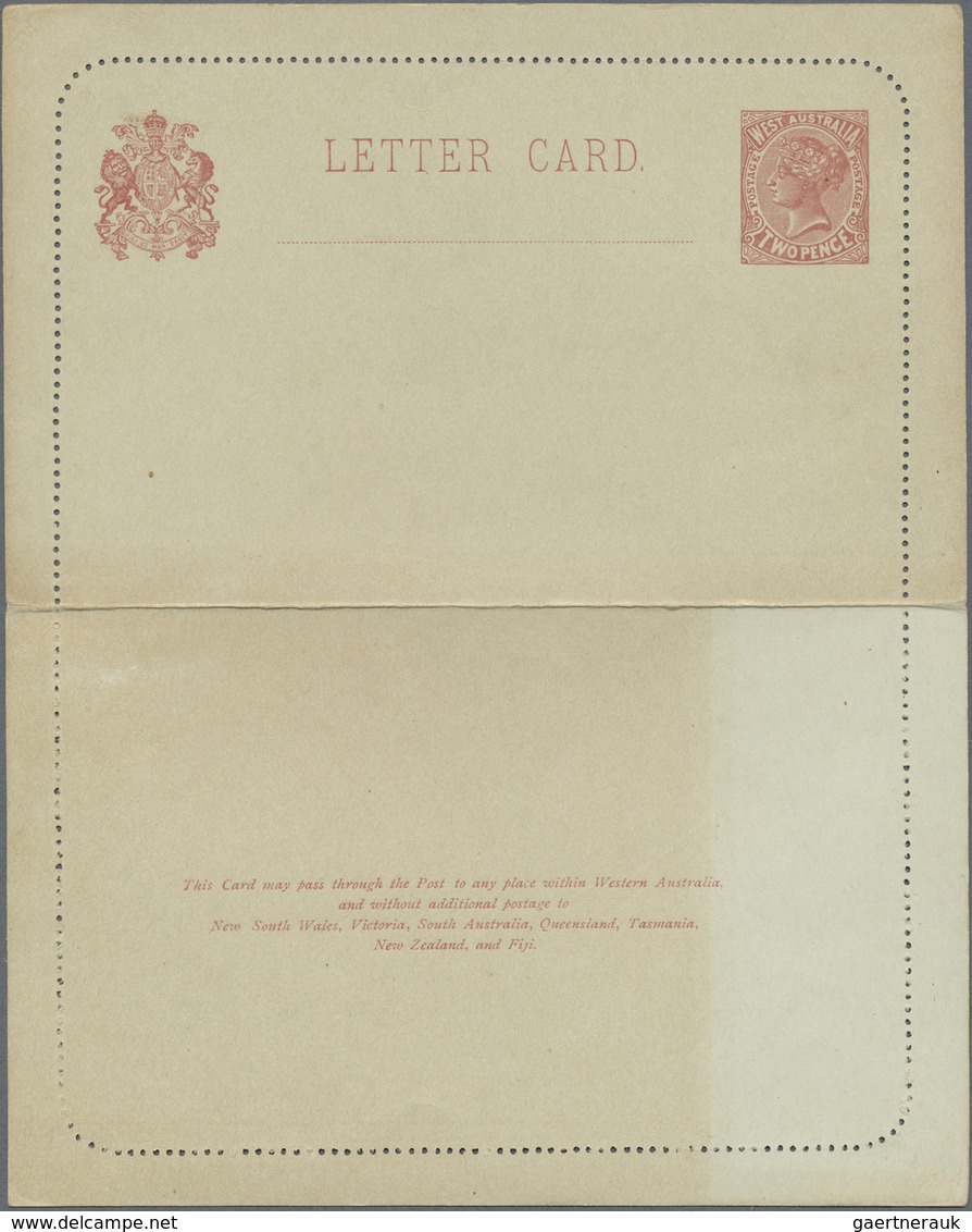 GA Westaustralien: 1902, Lettercard QV 2d. Brown-red Unused Partially Toned On Reverse, Scarce Letterca - Lettres & Documents