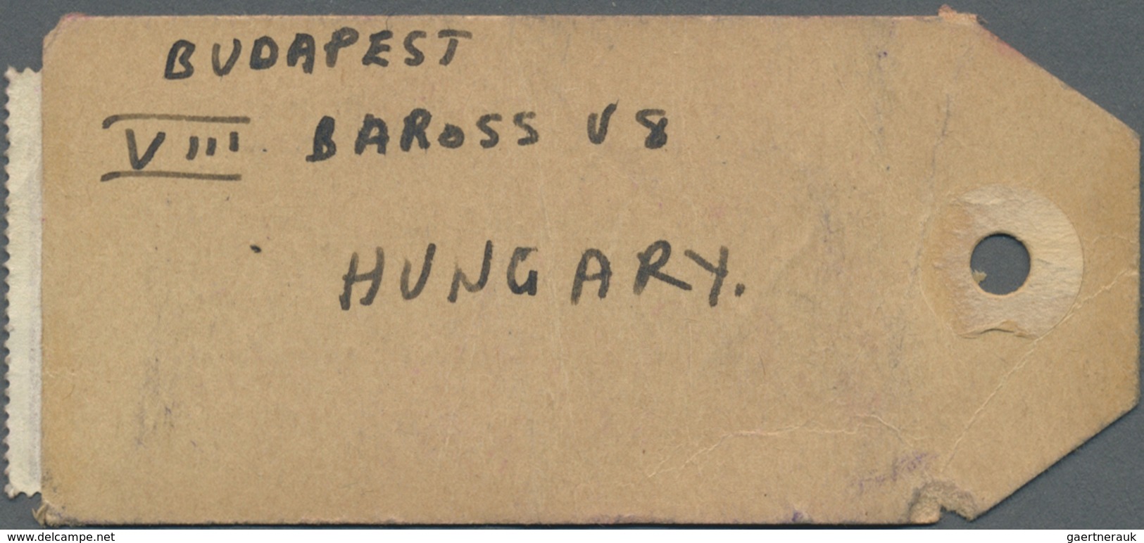 Br Australien: 1962 (7.2.), Parcel Tag Bearing Arms £1 Blue And Colombo Plan 1s. Horizontal Pair Used F - Autres & Non Classés