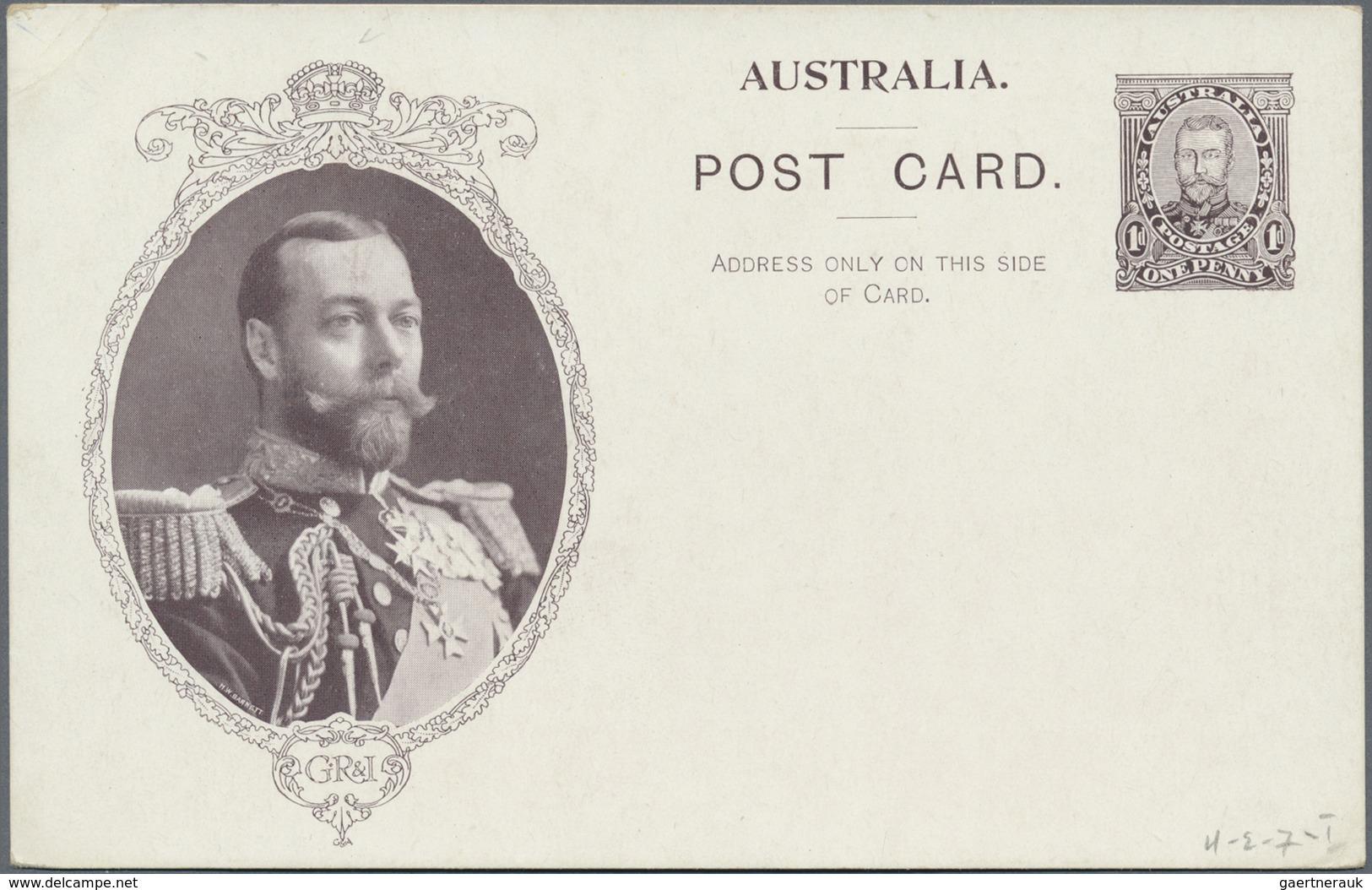 GA Australien - Ganzsachen: 1911, seven Coronation postcards KGV 1d. full-face with different views of
