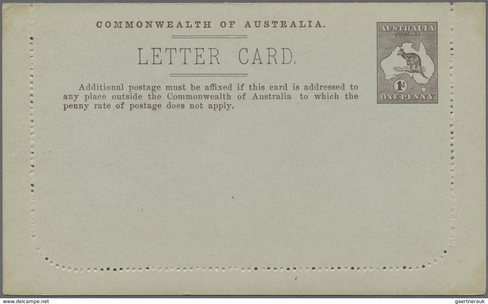 GA Australien - Ganzsachen: 1913, six lettercards Kangaroo 1d. with different pictures 'BALLARAT', 'PIN