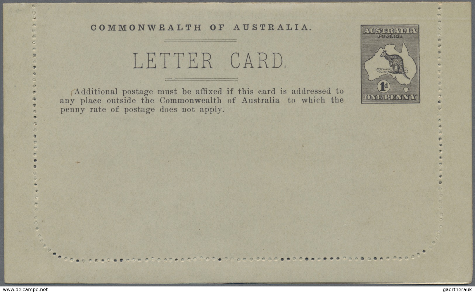 GA Australien - Ganzsachen: 1913, six lettercards Kangaroo 1d. with different pictures 'BALLARAT', 'PIN