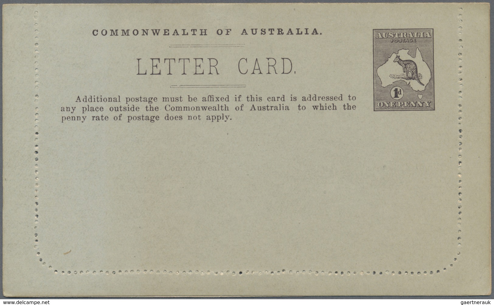 GA Australien - Ganzsachen: 1913, six lettercards Kangaroo 1d. with different pictures 'BALLARAT', 'PIN