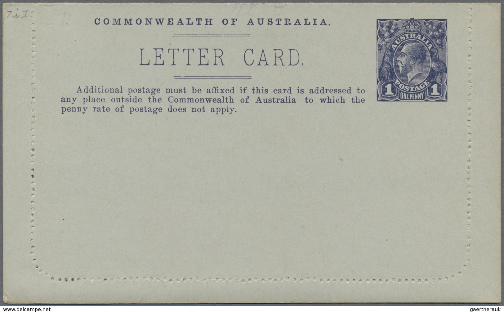 GA Australien - Ganzsachen: 1914, Six Lettercards KGV 1d. Die 2 On Grey Surfaced Stock With Different P - Entiers Postaux