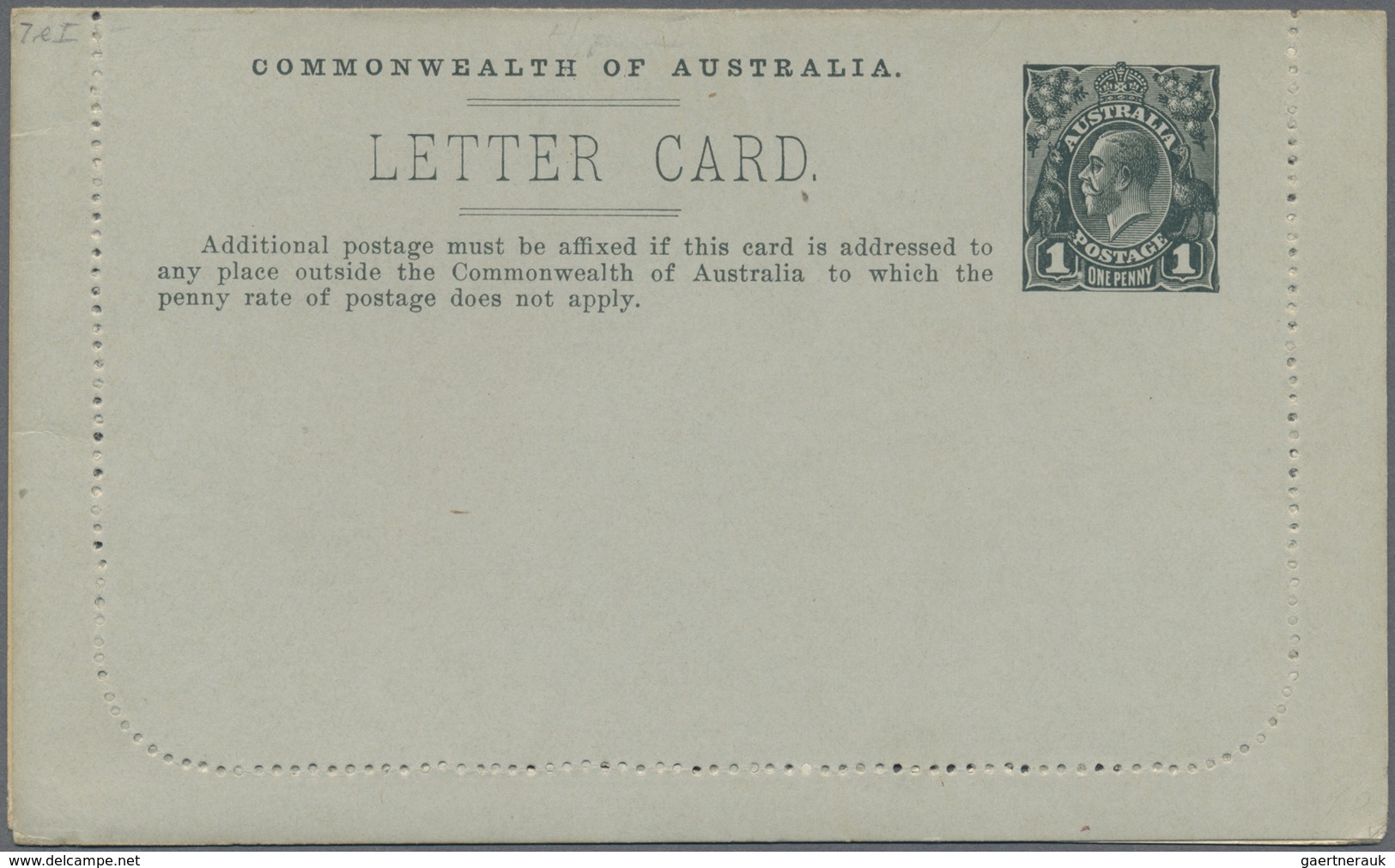 GA Australien - Ganzsachen: 1914, Six Lettercards KGV 1d. Die 2 On Grey Surfaced Stock With Different P - Entiers Postaux