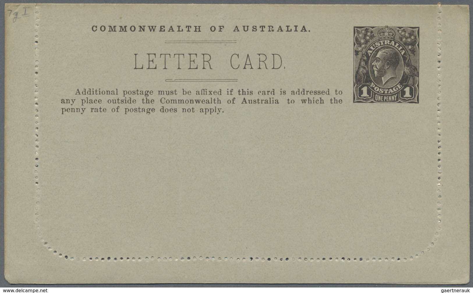 GA Australien - Ganzsachen: 1914, six lettercards KGV 1d. die 2 on grey surfaced stock with different p