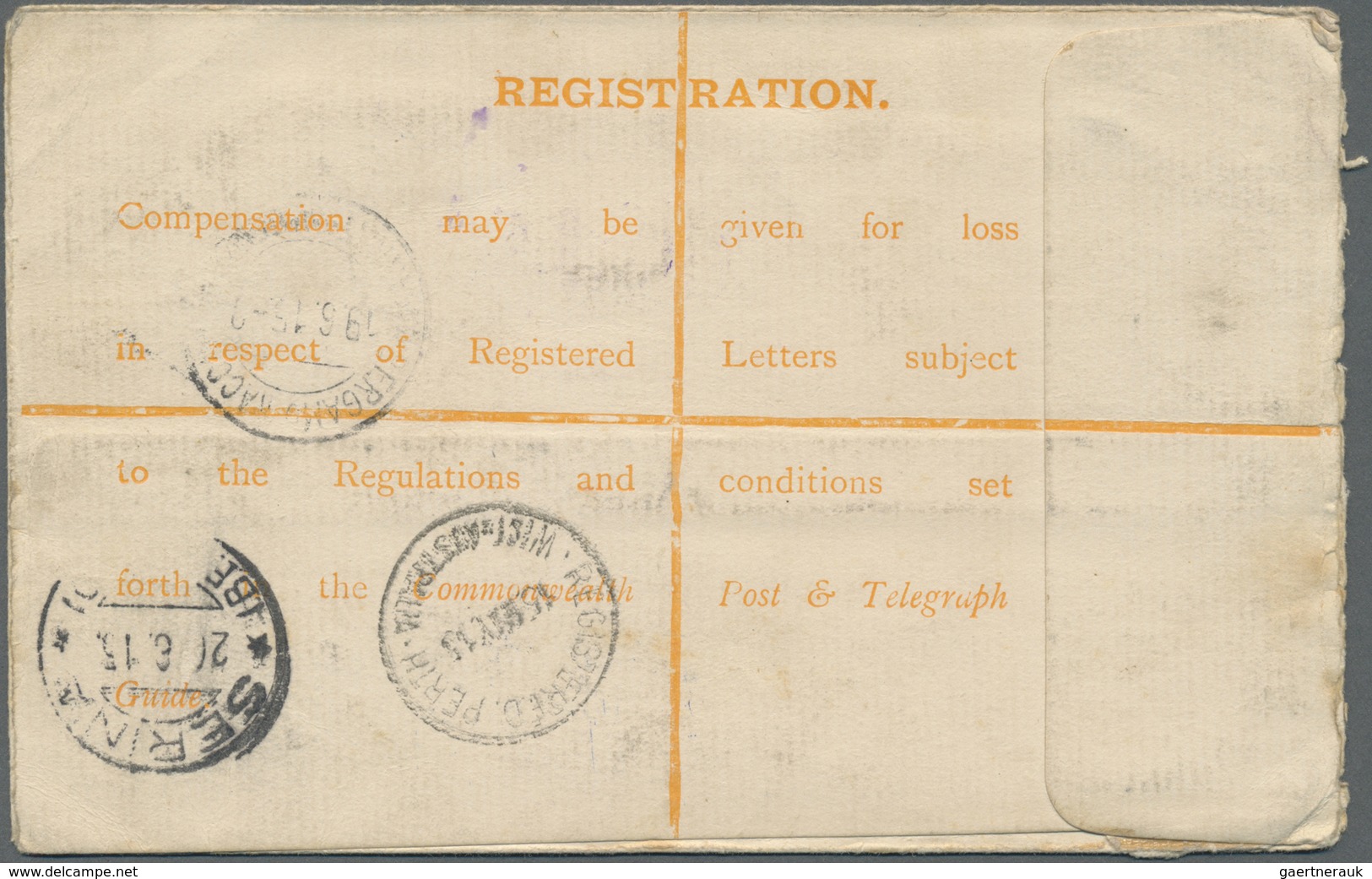 GA Australien - Ganzsachen: 1915 (14.5.), Registered Letter Kangaroo 4d. Orange Uprated With Kangaroo 2 - Interi Postali