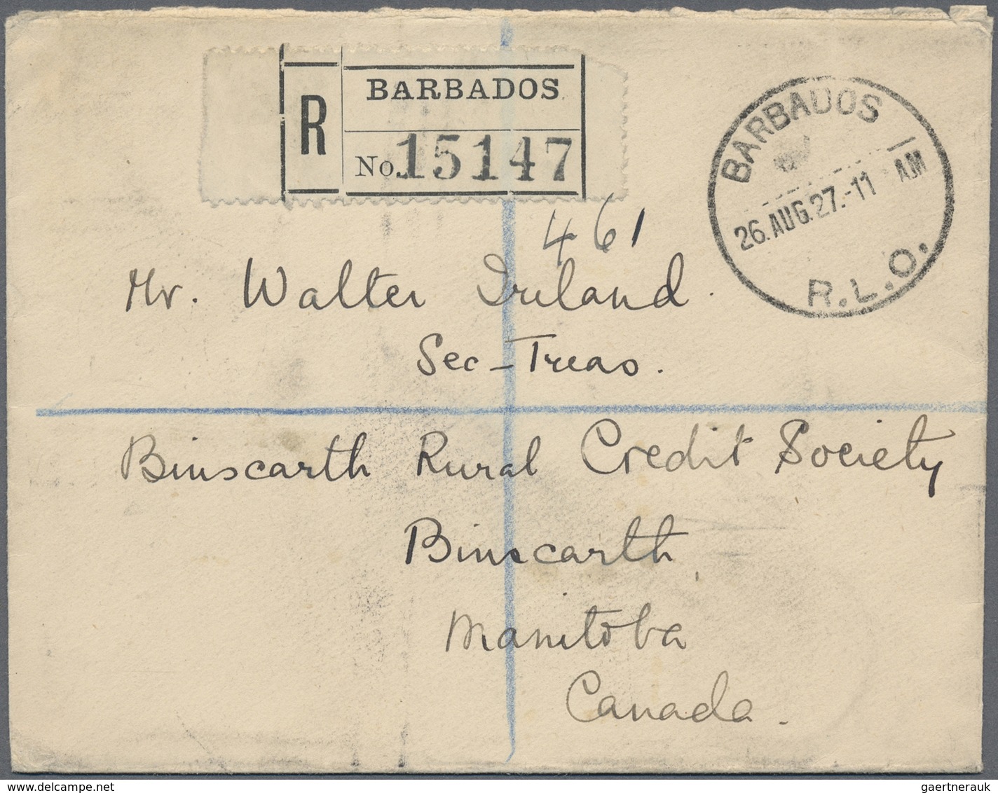 Br/ Barbados: 1927/1949, Three Letters Written To Canada, USA And U.K. With Two Registered. - Barbados (1966-...)