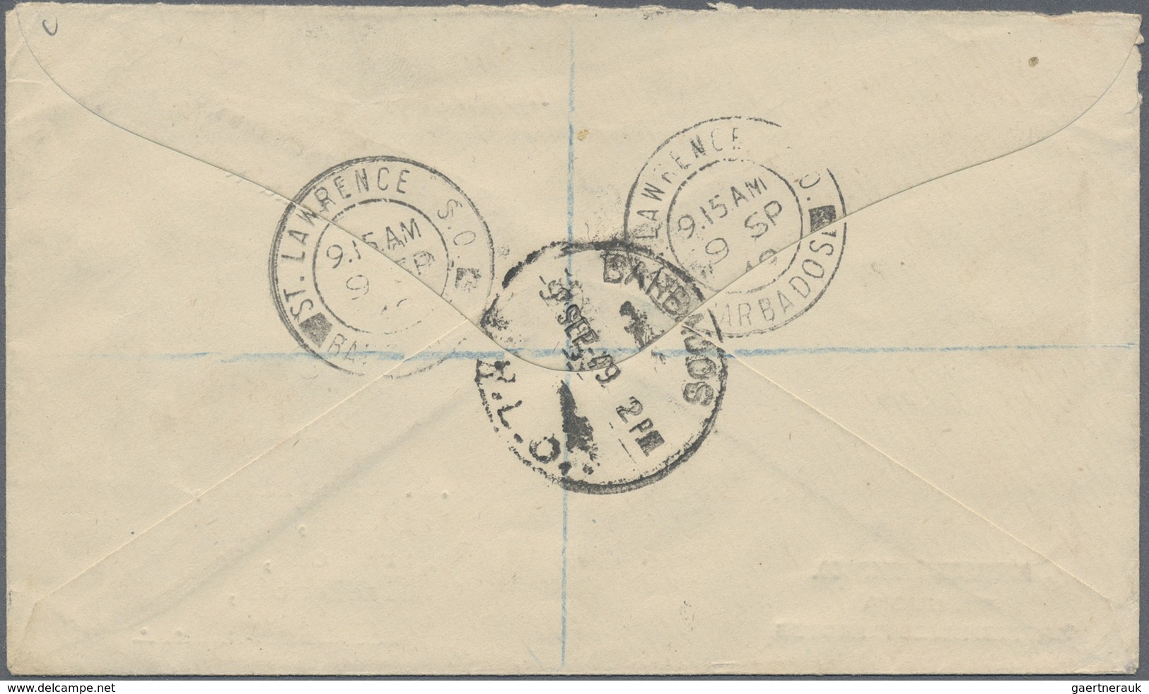 Br/ Barbados: 1927/1949, Three Letters Written To Canada, USA And U.K. With Two Registered. - Barbados (1966-...)