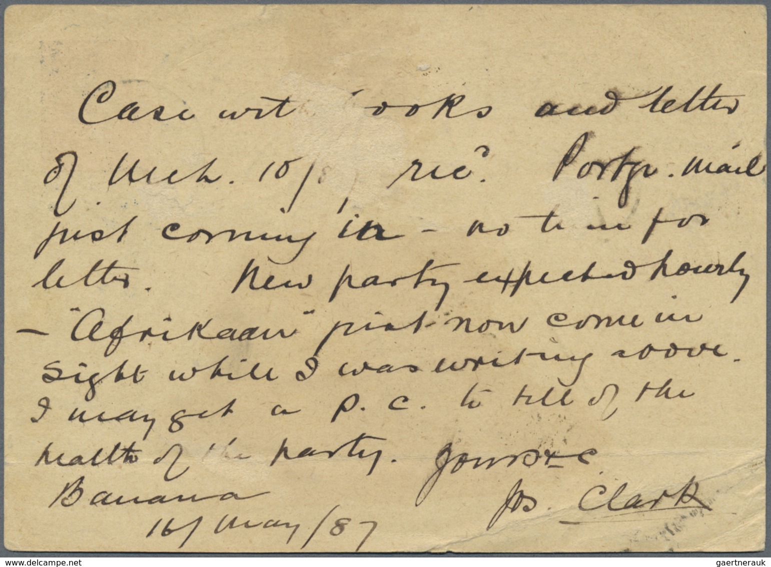 GA Belgisch-Kongo - Kongo-Staat: 1886, 15 C Bright Brown King Leopold Postal Stationery Card, Sent From - Autres & Non Classés