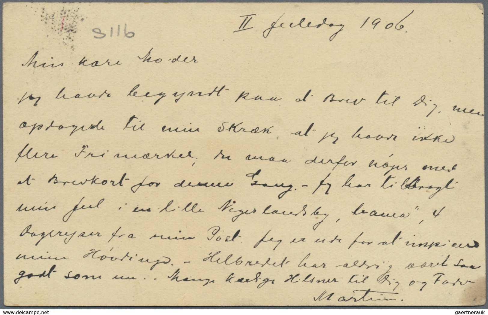 GA Belgisch-Kongo - Kongo-Staat: 1907, LADO ENCLAVE, 15 C Orange Postal Stationery Card With Red Pen-ca - Autres & Non Classés