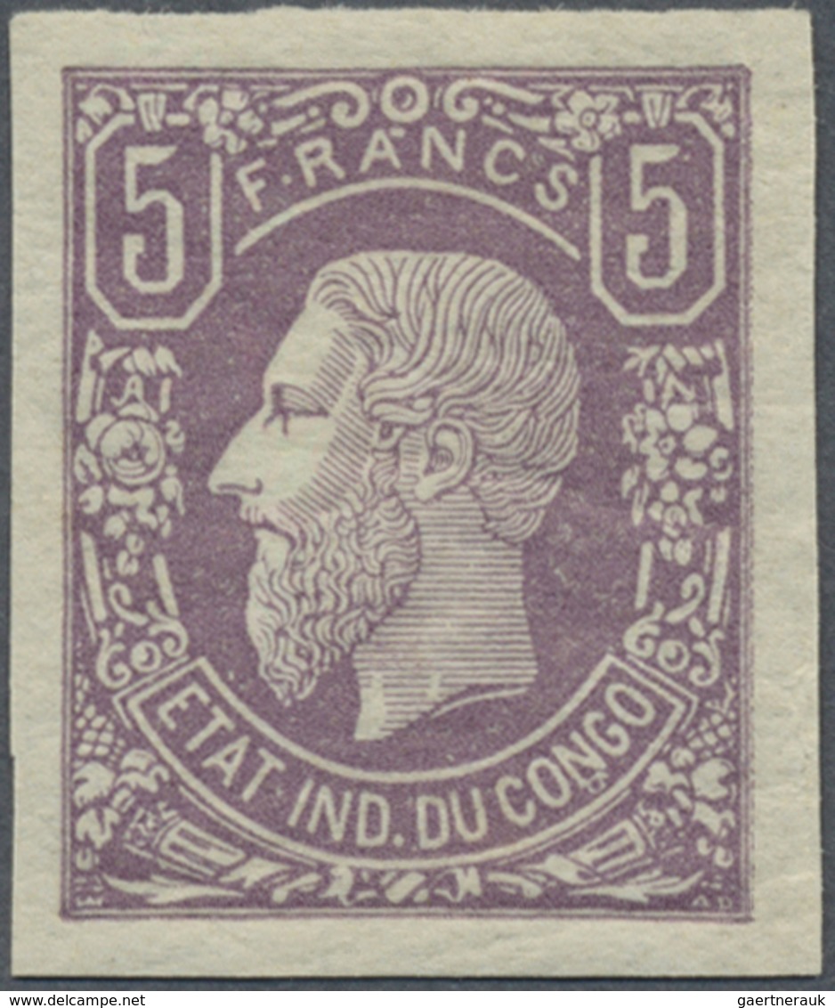 ** Belgisch-Kongo: 1886, 5fr. Violet Imperforate, Unmounted Mint. Mi. 850,- €. - Autres & Non Classés