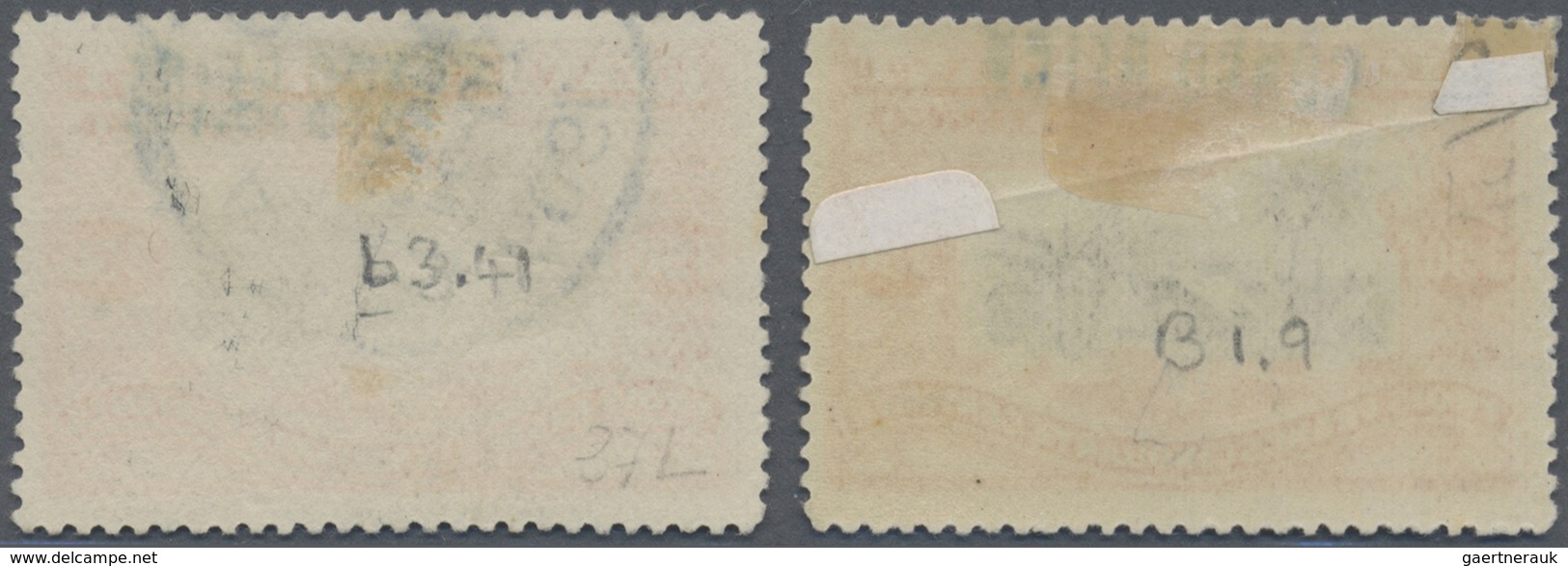 */O Belgisch-Kongo: 1909 Two Singles Of 3.50fr. Black & Vermilion With LOCAL OVERPRINT, One Mint With Ov - Autres & Non Classés