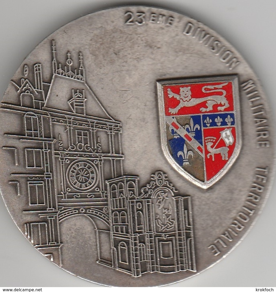 23ème Division Militaire Territoriale DMT - Rouen Normandie - Armée De Terre - Médaille 60mm De Diamètre - Hueste