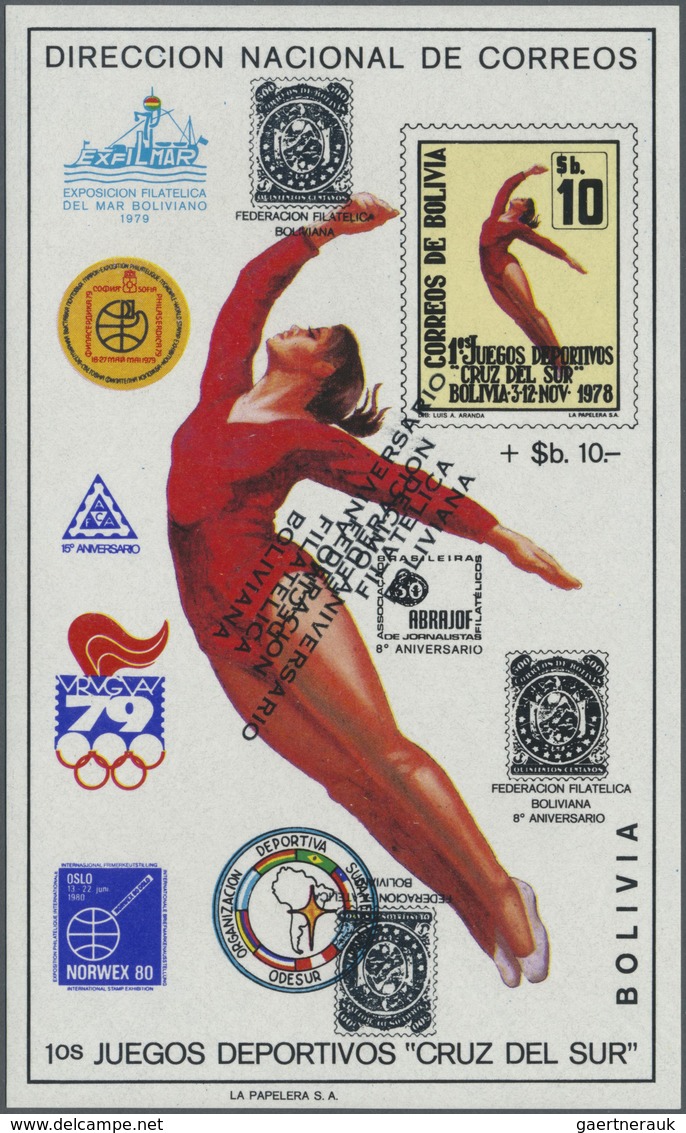 **/* Bolivien: 1981, Anniversaries, Three Souvenir Sheets With Inverted Overprints (2) Resp. Double Overp - Bolivie