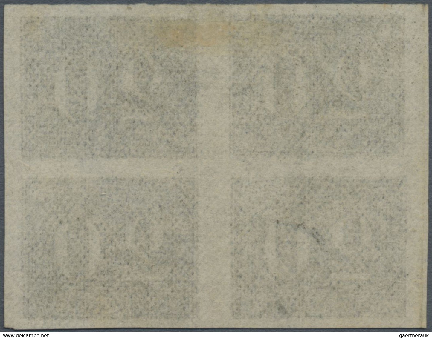 O Brasilien: 1849, Verticais, 20r. Black, Block Of Four, Full To Wide Margins, Used With Erased Penstr - Autres & Non Classés