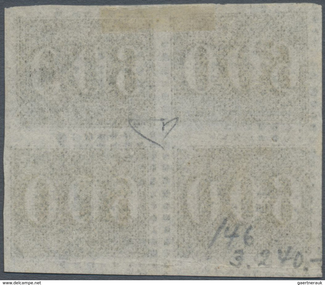 O Brasilien: 1850, Verticais, 600r. Black, Block Of Four, Fresh Colour And Full Margins, Neatly Cancel - Autres & Non Classés