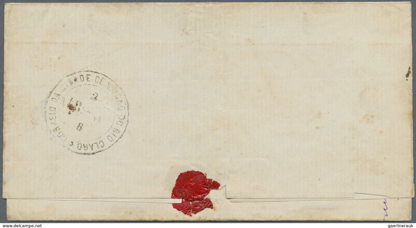 Br Brasilien: 1866, 20 R Deep Violet-brown And 80 R Violet, Both Perf. 12 (minimal Stains) On Envelope - Other & Unclassified