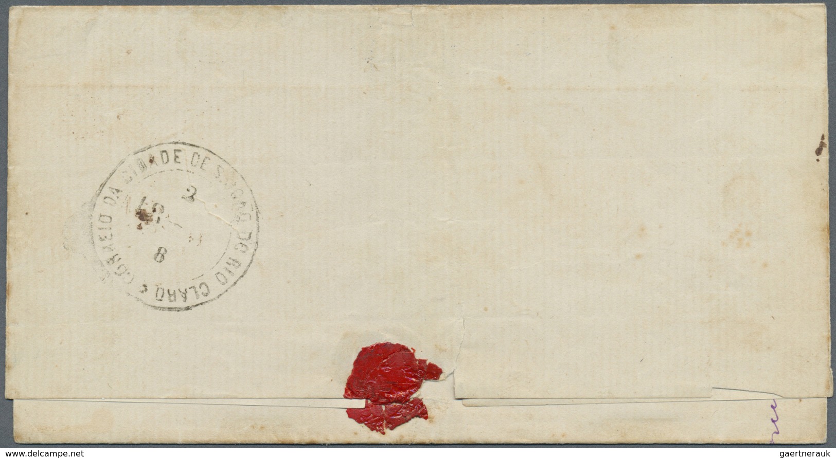 Br Brasilien: 1866, 20 R Deep Violet-brown And 80 R Violet, Both Perf. 12 (minimal Stains) On Envelope - Andere & Zonder Classificatie