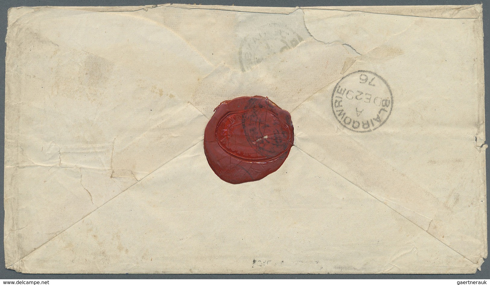 Br Brasilien: 1876. Envelope Addressed To Scotland Bearing 'Dom Pedro' Yvert 23, 10c Red/orange And Yve - Autres & Non Classés