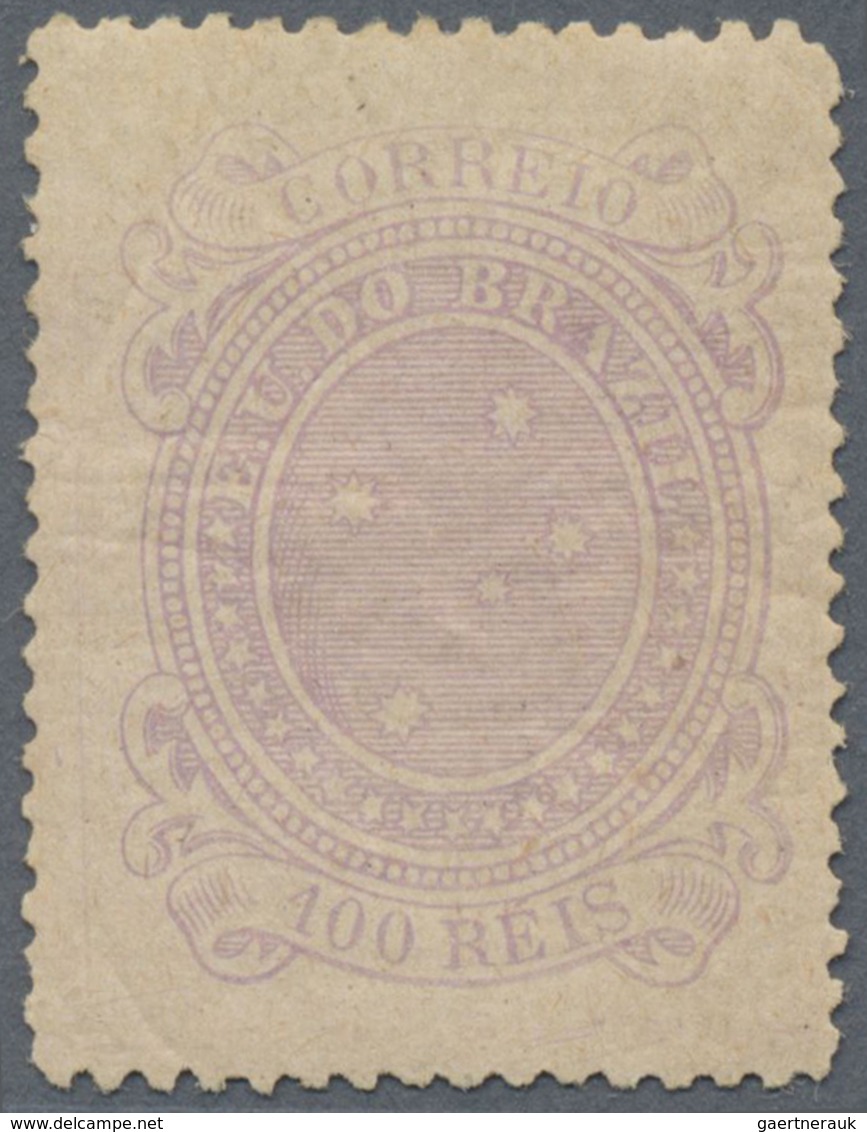 * Brasilien: 1890, 100r. Lilac, Mint O.g. With Hinge Remnants, Toned Gum And Faded Colour, Rare Stamp. - Autres & Non Classés