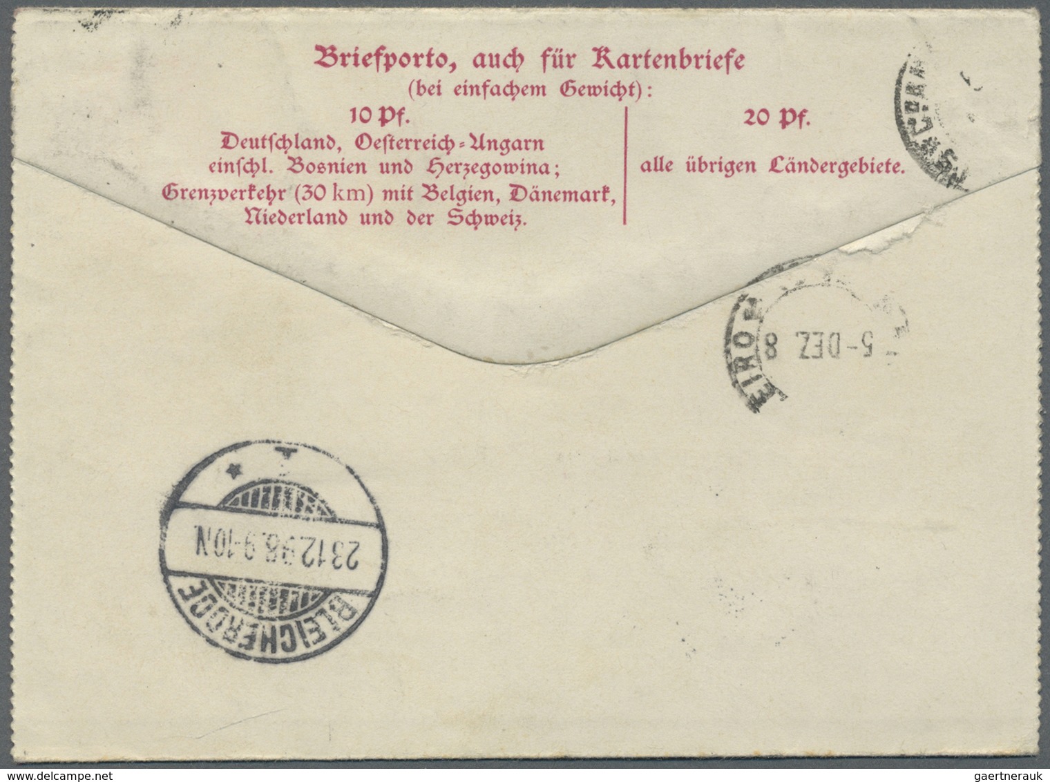 GA Brasilien: 1899, Two "German Reichspost" Letter-cards (part 1+2)both With Double Franking Germany 10 - Autres & Non Classés